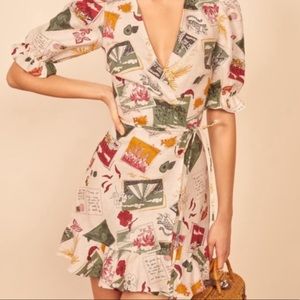 Reformation Carmelo Wrap Dress in Vacaciones Size XS new with tags! Mini dress